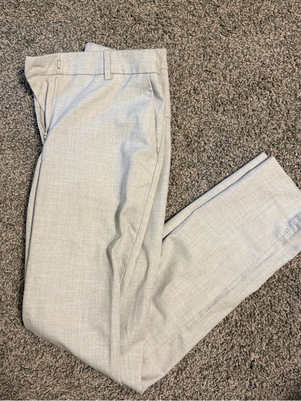 H&M Light Gray Women's Trousers - Tailored Straight Leg